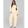 imagePRETTYGARDEN Women Fall 2 Piece Outfits Sweatsuits Quarter Button Long Sleeve Sweatshirt Wide Leg Pants Tracksuit Lounge SetsBeige