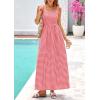 imagePRETTYGARDEN Womens 2025 Summer Spaghetti Strap Maxi Dresses Plaid Square Neck A Line Casual Beach Vacation Long SundressBrilliant Red