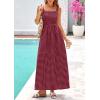 imagePRETTYGARDEN Womens 2025 Summer Spaghetti Strap Maxi Dresses Plaid Square Neck A Line Casual Beach Vacation Long SundressRed Black
