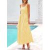 imagePRETTYGARDEN Womens 2025 Summer Spaghetti Strap Maxi Dresses Plaid Square Neck A Line Casual Beach Vacation Long SundressYellow