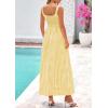 imagePRETTYGARDEN Womens 2025 Summer Spaghetti Strap Maxi Dresses Plaid Square Neck A Line Casual Beach Vacation Long SundressYellow