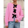 imagePRETTYGARDEN Cardigan Sweaters for Women Fall Fashion 2025 Bow Tie Front Long Sleeve Knit Sweater Tops Cute Winter ClothesPink