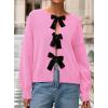 imagePRETTYGARDEN Cardigan Sweaters for Women Fall Fashion 2025 Bow Tie Front Long Sleeve Knit Sweater Tops Cute Winter ClothesPink