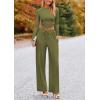 imagePRETTYGARDEN Womens 2 Piece Sets 2025 Fall Long Sleeve Crop Tops Wide Leg Pants Matching Outfit Tracksuits Fashion ClothingArmy Green