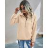 imagePRETTYGARDEN Womens Casual Long Sleeve Lapel Zipper Sweatshirt Drawstring Loose Pullover TopsApricot