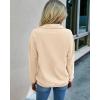imagePRETTYGARDEN Womens Casual Long Sleeve Lapel Zipper Sweatshirt Drawstring Loose Pullover TopsApricot