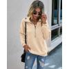 imagePRETTYGARDEN Womens Casual Long Sleeve Lapel Zipper Sweatshirt Drawstring Loose Pullover TopsApricot