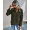 imagePRETTYGARDEN Womens Casual Long Sleeve Lapel Zipper Sweatshirt Drawstring Loose Pullover TopsArmy Green