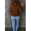 imagePRETTYGARDEN Womens Casual Long Sleeve Lapel Zipper Sweatshirt Drawstring Loose Pullover TopsBrown