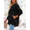 imagePRETTYGARDEN Womens Casual Long Sleeve Lapel Zipper Sweatshirt Drawstring Loose Pullover TopsButton Black