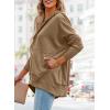 imagePRETTYGARDEN Womens Casual Long Sleeve Lapel Zipper Sweatshirt Drawstring Loose Pullover TopsButton Coffee