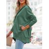 imagePRETTYGARDEN Womens Casual Long Sleeve Lapel Zipper Sweatshirt Drawstring Loose Pullover TopsButton Green