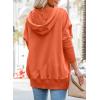 imagePRETTYGARDEN Womens Casual Long Sleeve Lapel Zipper Sweatshirt Drawstring Loose Pullover TopsButton Orange