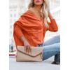 imagePRETTYGARDEN Womens Casual Long Sleeve Lapel Zipper Sweatshirt Drawstring Loose Pullover TopsButton Orange