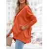 imagePRETTYGARDEN Womens Casual Long Sleeve Lapel Zipper Sweatshirt Drawstring Loose Pullover TopsButton Orange