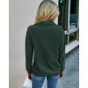 imagePRETTYGARDEN Womens Casual Long Sleeve Lapel Zipper Sweatshirt Drawstring Loose Pullover TopsDark Green