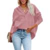imagePRETTYGARDEN Womens Casual Long Sleeve Lapel Zipper Sweatshirt Drawstring Loose Pullover TopsDusty Pink