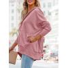 imagePRETTYGARDEN Womens Casual Long Sleeve Lapel Zipper Sweatshirt Drawstring Loose Pullover TopsDusty Pink