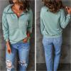 imagePRETTYGARDEN Womens Casual Long Sleeve Lapel Zipper Sweatshirt Drawstring Loose Pullover TopsGreen