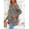 imagePRETTYGARDEN Womens Casual Long Sleeve Lapel Zipper Sweatshirt Drawstring Loose Pullover TopsGrey
