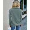 imagePRETTYGARDEN Womens Casual Long Sleeve Lapel Zipper Sweatshirt Drawstring Loose Pullover TopsLight Green