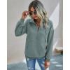 imagePRETTYGARDEN Womens Casual Long Sleeve Lapel Zipper Sweatshirt Drawstring Loose Pullover TopsLight Green
