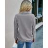 imagePRETTYGARDEN Womens Casual Long Sleeve Lapel Zipper Sweatshirt Drawstring Loose Pullover TopsLight Grey