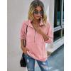 imagePRETTYGARDEN Womens Casual Long Sleeve Lapel Zipper Sweatshirt Drawstring Loose Pullover TopsLight Pink
