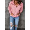 imagePRETTYGARDEN Womens Casual Long Sleeve Lapel Zipper Sweatshirt Drawstring Loose Pullover TopsLight Pink