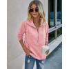 imagePRETTYGARDEN Womens Casual Long Sleeve Lapel Zipper Sweatshirt Drawstring Loose Pullover TopsLight Pink