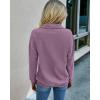imagePRETTYGARDEN Womens Casual Long Sleeve Lapel Zipper Sweatshirt Drawstring Loose Pullover TopsLight Purple