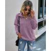 imagePRETTYGARDEN Womens Casual Long Sleeve Lapel Zipper Sweatshirt Drawstring Loose Pullover TopsLight Purple