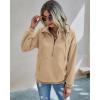 imagePRETTYGARDEN Womens Casual Long Sleeve Lapel Zipper Sweatshirt Drawstring Loose Pullover TopsLight Yellow