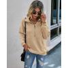 imagePRETTYGARDEN Womens Casual Long Sleeve Lapel Zipper Sweatshirt Drawstring Loose Pullover TopsLight Yellow