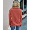 imagePRETTYGARDEN Womens Casual Long Sleeve Lapel Zipper Sweatshirt Drawstring Loose Pullover TopsOrange