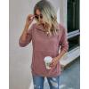 imagePRETTYGARDEN Womens Casual Long Sleeve Lapel Zipper Sweatshirt Drawstring Loose Pullover TopsPink