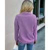 imagePRETTYGARDEN Womens Casual Long Sleeve Lapel Zipper Sweatshirt Drawstring Loose Pullover TopsPurple
