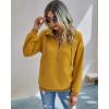 imagePRETTYGARDEN Womens Casual Long Sleeve Lapel Zipper Sweatshirt Drawstring Loose Pullover TopsYellow