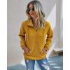 imagePRETTYGARDEN Womens Casual Long Sleeve Lapel Zipper Sweatshirt Drawstring Loose Pullover TopsYellow