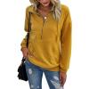 imagePRETTYGARDEN Womens Casual Long Sleeve Lapel Zipper Sweatshirt Drawstring Loose Pullover TopsYellow