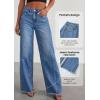 imagePRETTYGARDEN Wide Leg Jeans for Women Trendy High Waisted Stretchy Baggy Raw Hem Denim Palazzo Pants 2025 Fall ClothesDark Blue