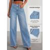 imagePRETTYGARDEN Wide Leg Jeans for Women Trendy High Waisted Stretchy Baggy Raw Hem Denim Palazzo Pants 2025 Fall ClothesLight Blue
