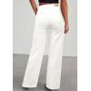 imagePRETTYGARDEN Wide Leg Jeans for Women Trendy High Waisted Stretchy Baggy Raw Hem Denim Palazzo Pants 2025 Fall ClothesWhite