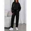imagePRETTYGARDEN Womens 2 Piece Matching Lounge Sets 2025 Fall Long Sleeve Boatneck Sweatsuit Drawstring Sweatpants PocketsBlack