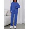 imagePRETTYGARDEN Womens 2 Piece Matching Lounge Sets 2025 Fall Long Sleeve Boatneck Sweatsuit Drawstring Sweatpants PocketsBlue