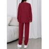 imagePRETTYGARDEN Womens 2 Piece Matching Lounge Sets 2025 Fall Long Sleeve Boatneck Sweatsuit Drawstring Sweatpants PocketsBurgundy