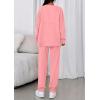 imagePRETTYGARDEN Womens 2 Piece Matching Lounge Sets 2025 Fall Long Sleeve Boatneck Sweatsuit Drawstring Sweatpants PocketsPink