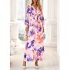 imagePRETTYGARDEN Womens 2025 Fall Wedding Guest Dresses Floral Long Sleeve V Neck Belted Long Flowy Boho Maxi DressFloral Multicolored