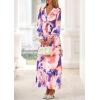 imagePRETTYGARDEN Womens 2025 Fall Wedding Guest Dresses Floral Long Sleeve V Neck Belted Long Flowy Boho Maxi DressFloral Multicolored