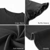imagePRETTYGARDEN Womens Short Sleeve Casual T Shirts Summer Ruffle Plain Round Neck Loose Fit Tee Blouse TopsBlack